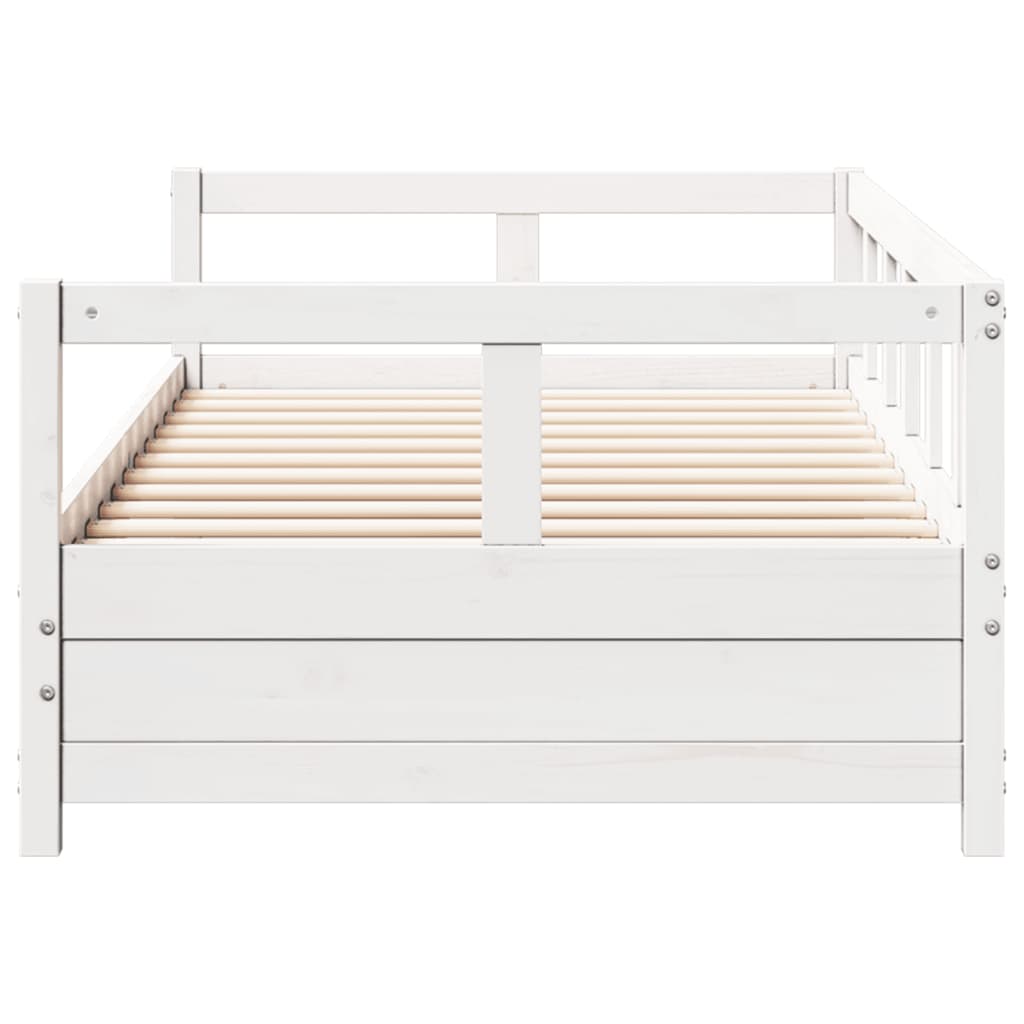 Lit de jour sans matelas blanc 90x200 cm bois de pin massif - XIOS