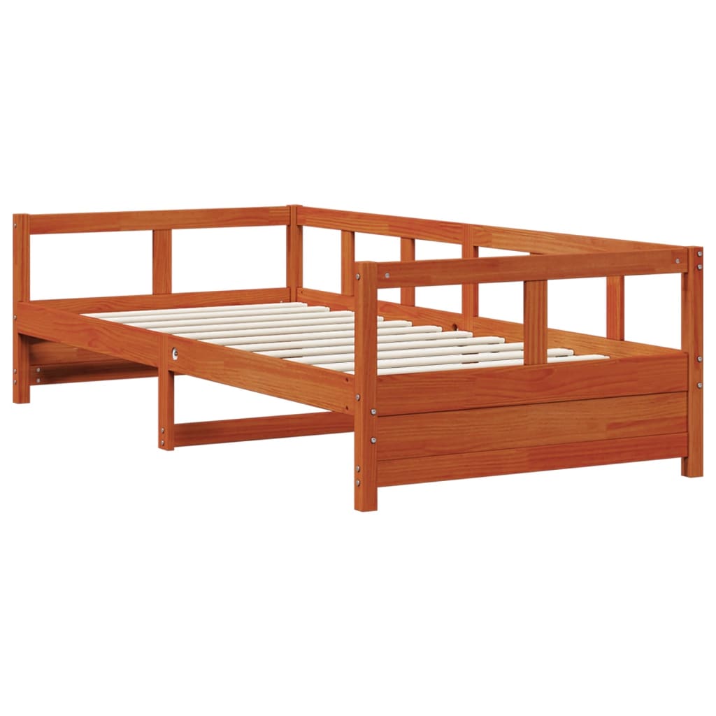 Lit de jour sans matelas cire marron 90x200 cm bois pin massif - XIOS