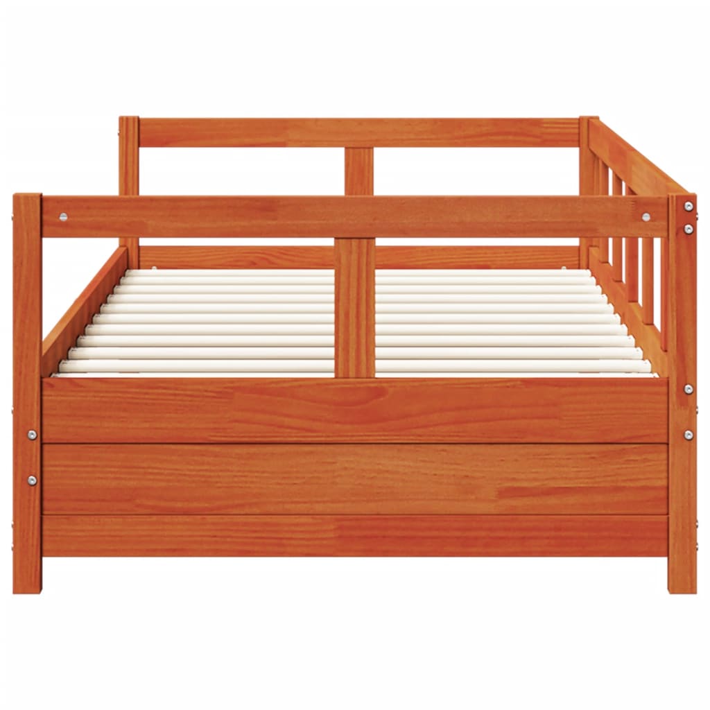 Lit de jour sans matelas cire marron 90x200 cm bois pin massif - XIOS