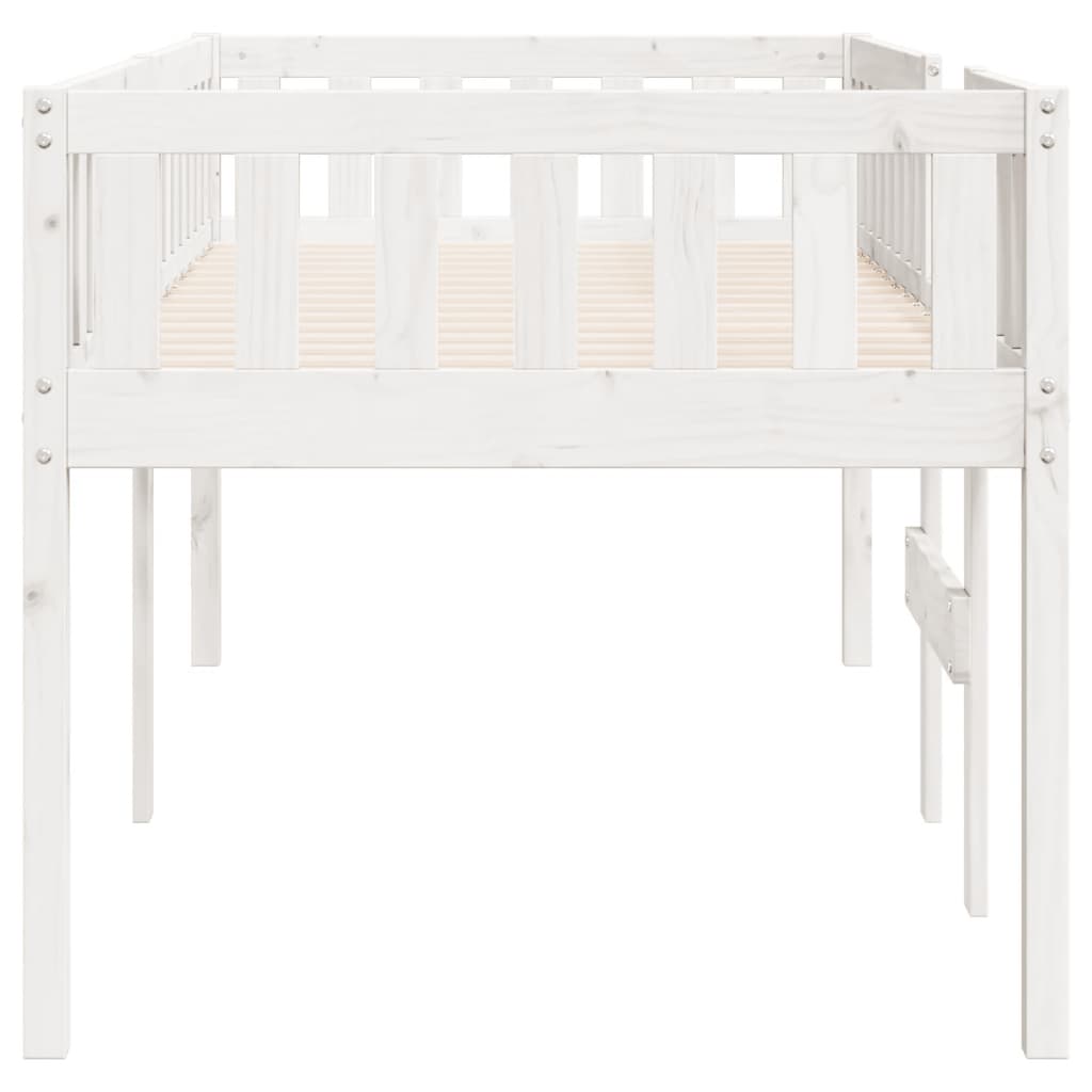 Lit pour enfants sans matelas blanc 90x190cm bois de pin massif - XIOS