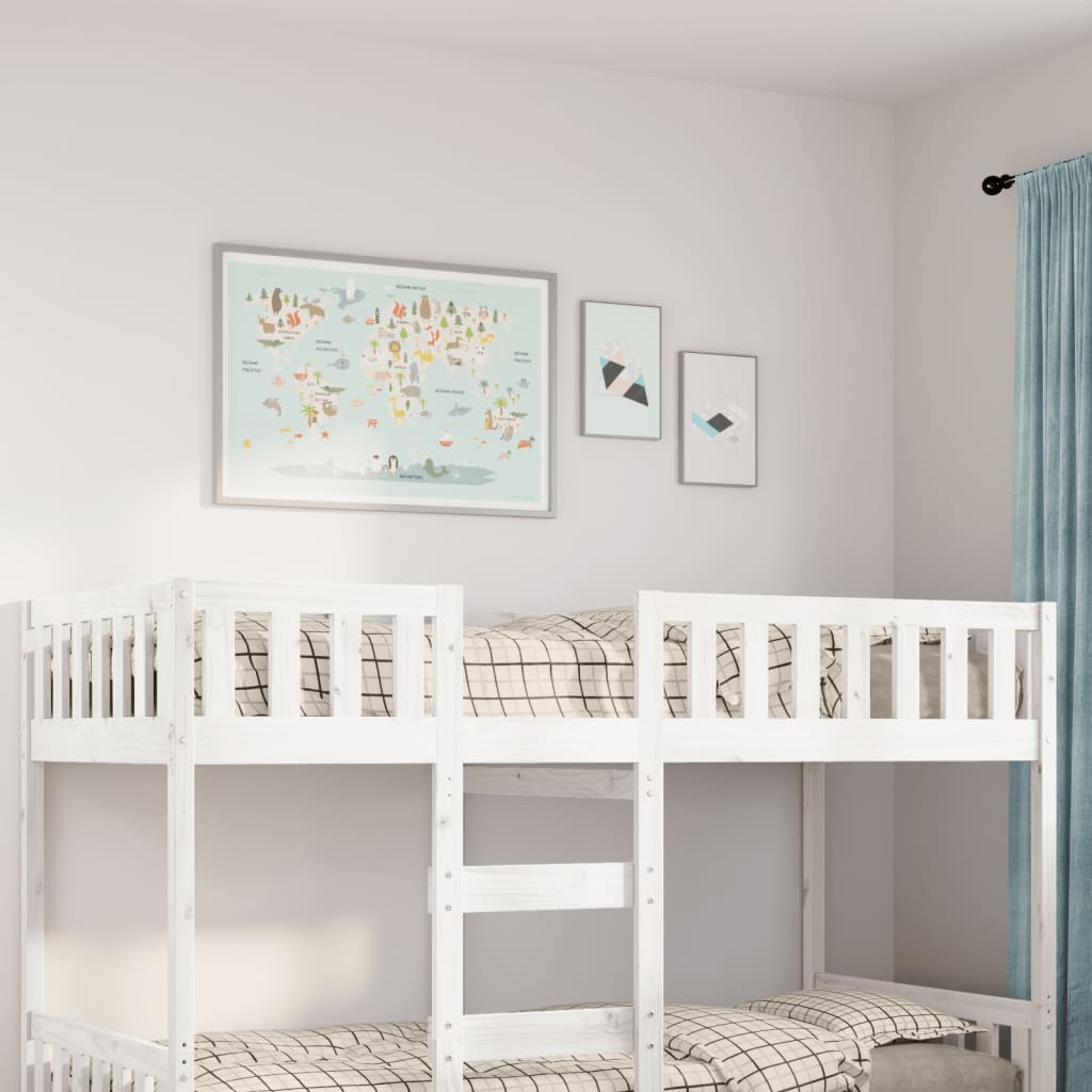 Lit pour enfants sans matelas blanc 90x190cm bois de pin massif - XIOS