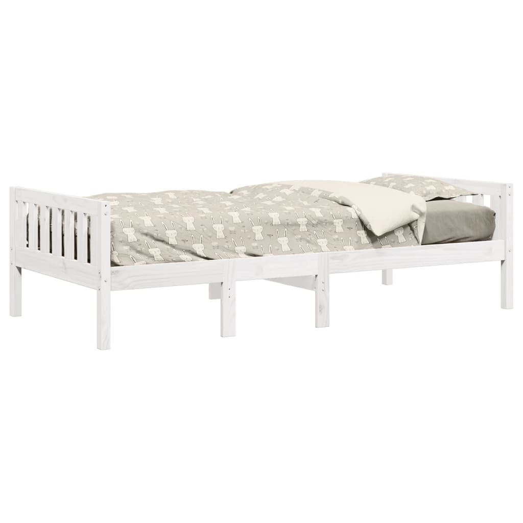 Lit pour enfants sans matelas blanc 80x200cm bois de pin massif - XIOS