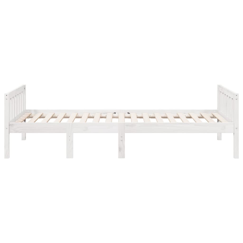 Lit pour enfants sans matelas blanc 80x200cm bois de pin massif - XIOS