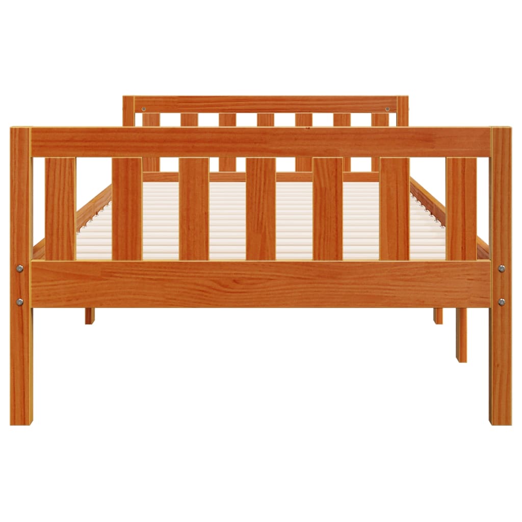 Lit pour enfants sans matelas cire marron 80x200 cm pin massif - XIOS