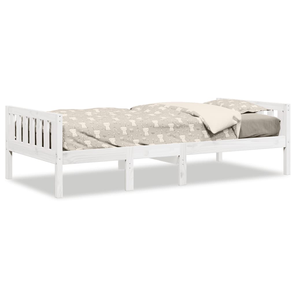 Lit pour enfants sans matelas blanc 90x200cm bois de pin massif - XIOS