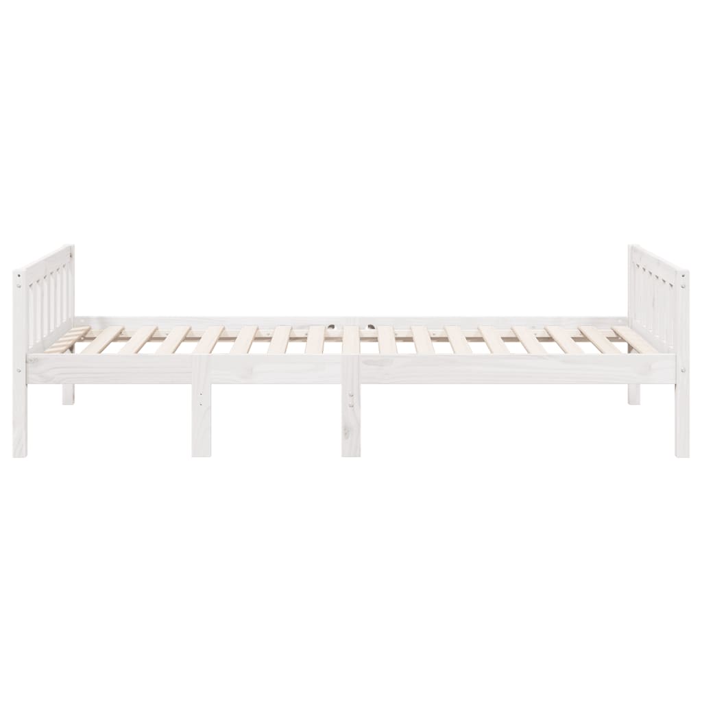Lit pour enfants sans matelas blanc 90x200cm bois de pin massif - XIOS