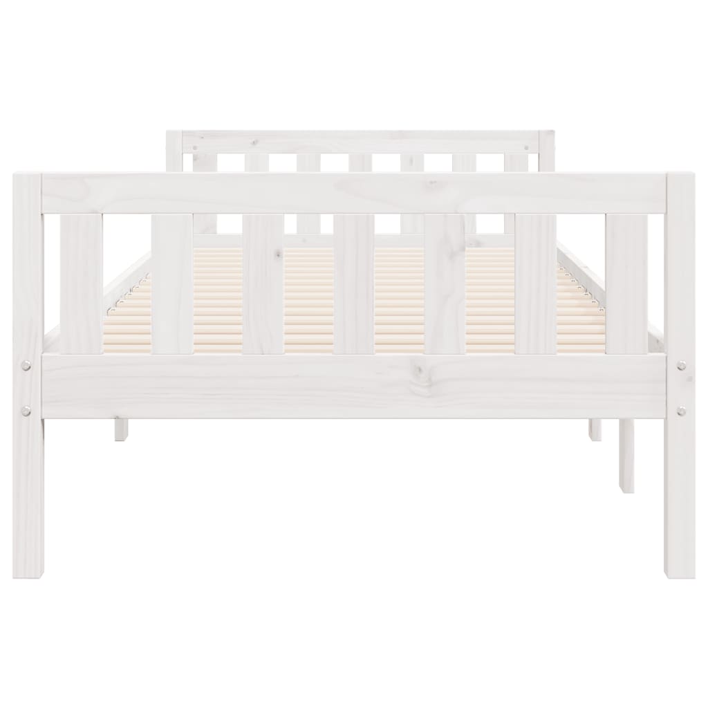 Lit pour enfants sans matelas blanc 90x200cm bois de pin massif - XIOS