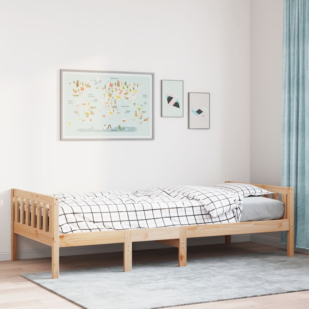 Lit pour enfants sans matelas 90x190 cm bois de pin massif - XIOS