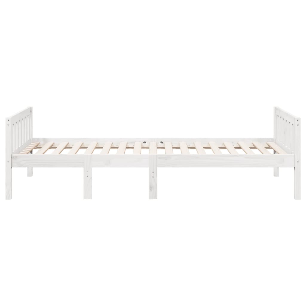 Lit pour enfants sans matelas blanc 75x190cm bois de pin massif - XIOS