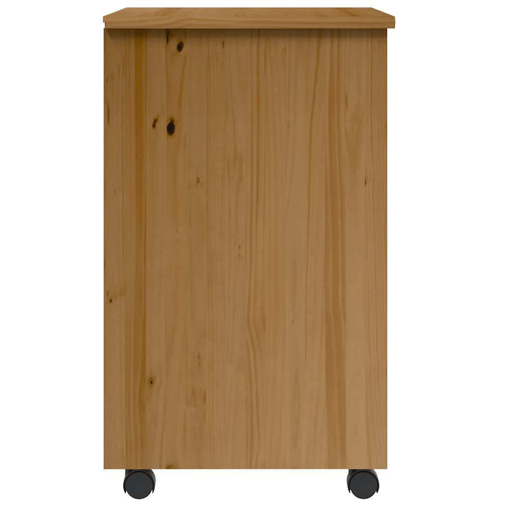 Armoire roulante avec tiroirs MOSS bois de pin marron miel - XIOS