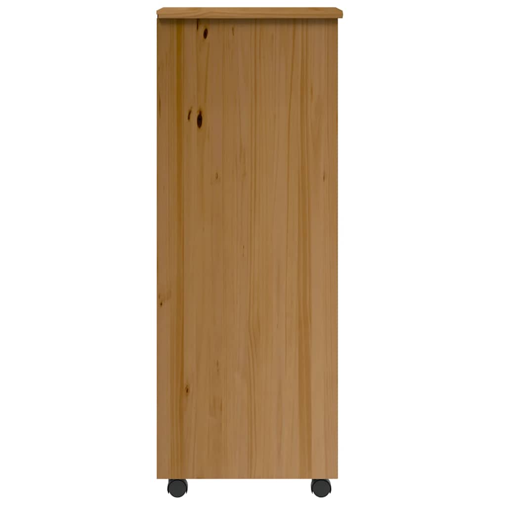 Armoire roulante avec tiroirs MOSS bois de pin marron miel - XIOS