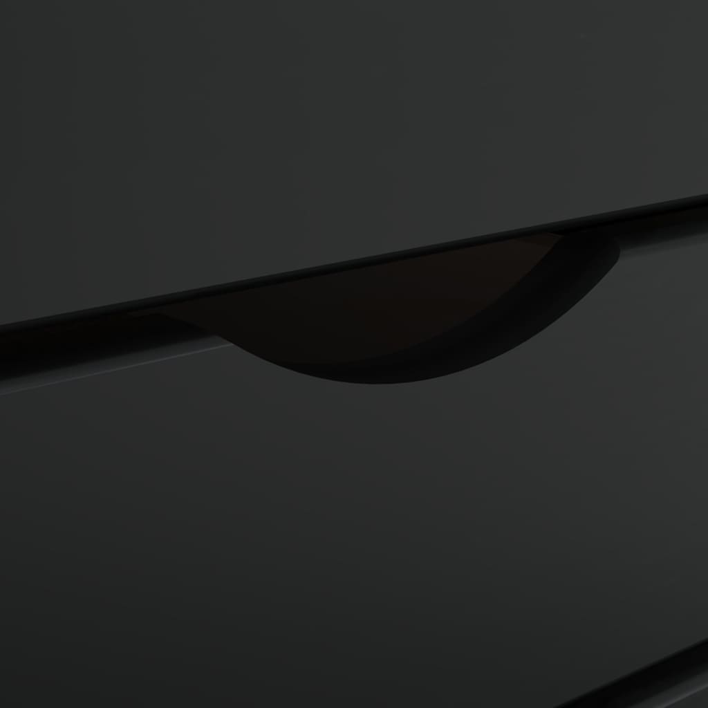 Armoire roulante avec tiroirs MOSS noir bois de pin solide - XIOS