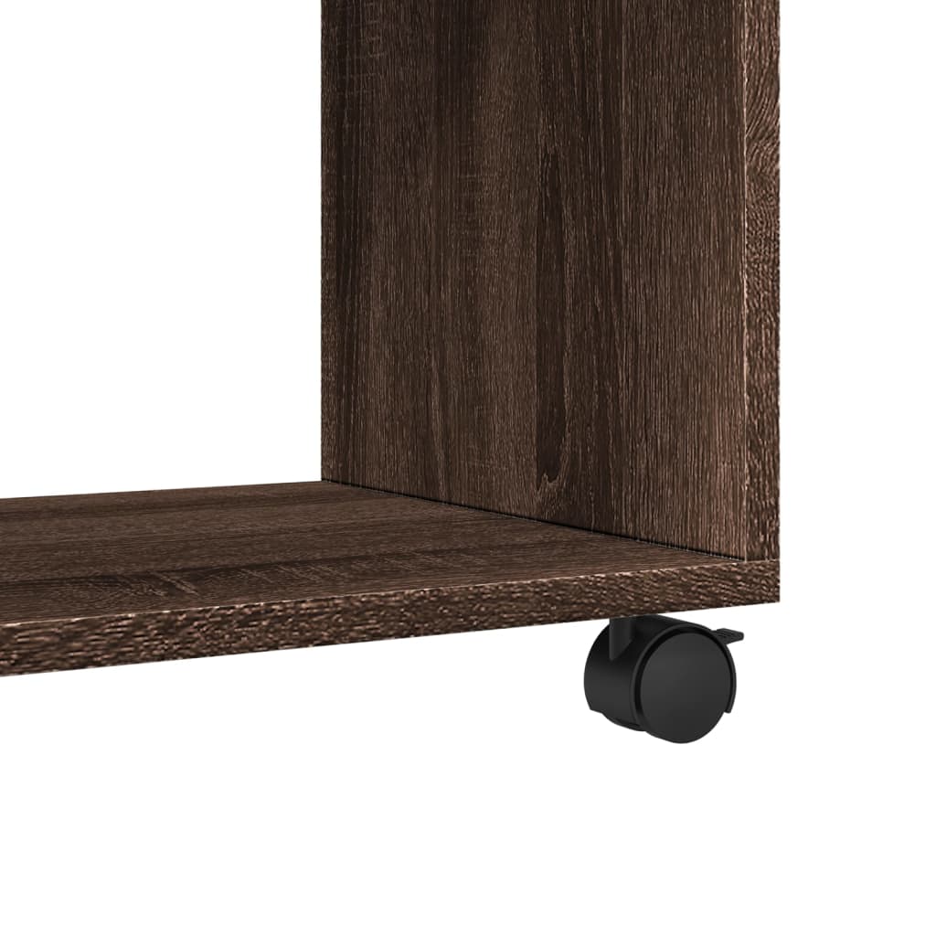 Armoire roulante chêne marron 72x33x42,5 cm bois d'ingénierie - XIOS