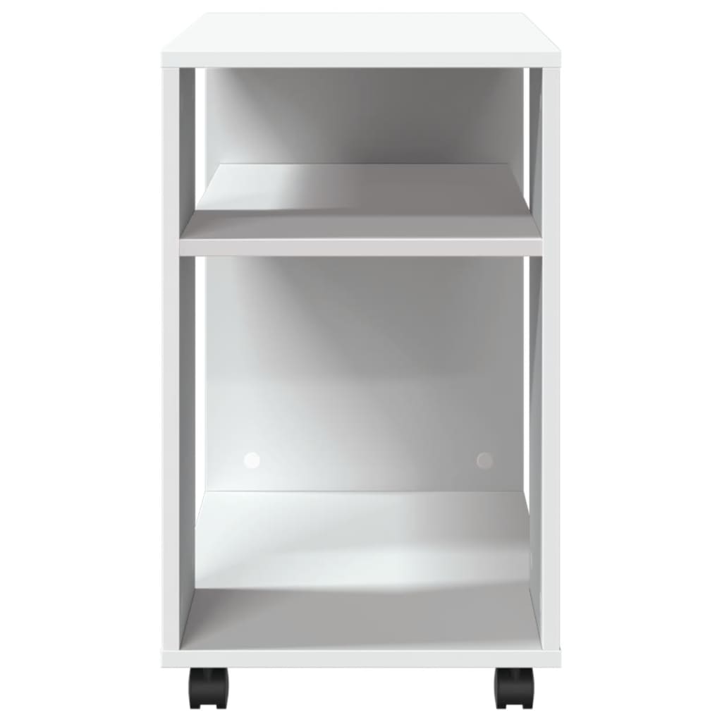 Table d'appoint avec roues blanc 70x35x60 cm bois d'ingénierie - XIOS