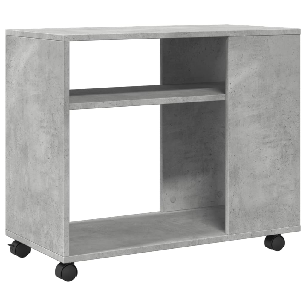 Table d'appoint avec roues gris béton bois d'ingénierie - XIOS