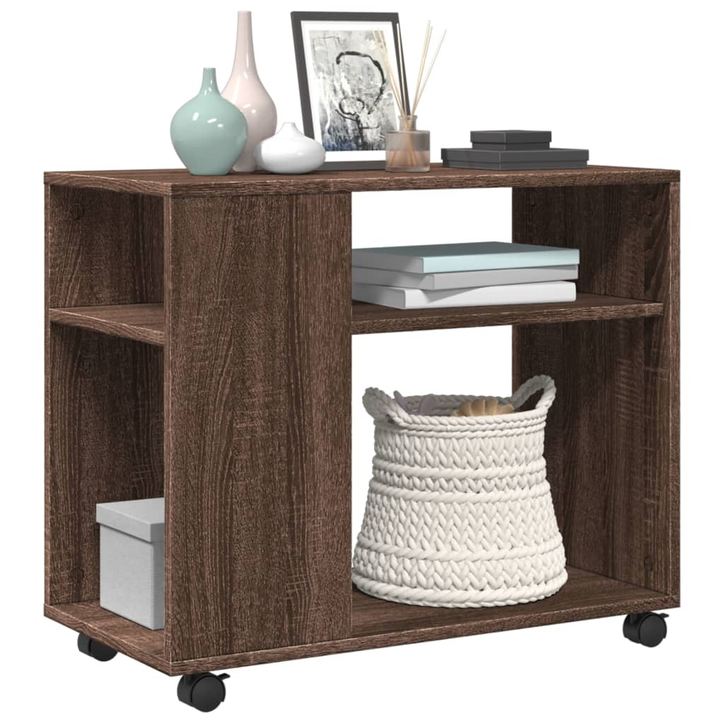 Table d'appoint avec roues chêne marron bois d'ingénierie - XIOS