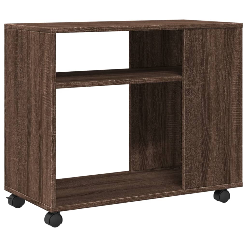 Table d'appoint avec roues chêne marron bois d'ingénierie - XIOS