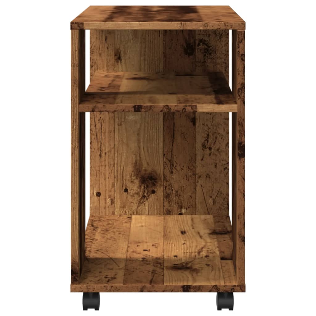 Table d'appoint avec roues vieux bois bois d'ingénierie - XIOS