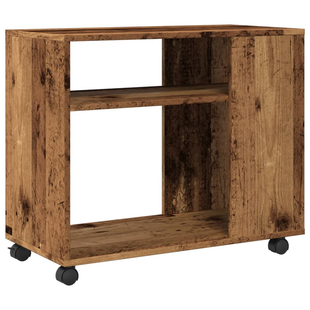 Table d'appoint avec roues vieux bois bois d'ingénierie - XIOS