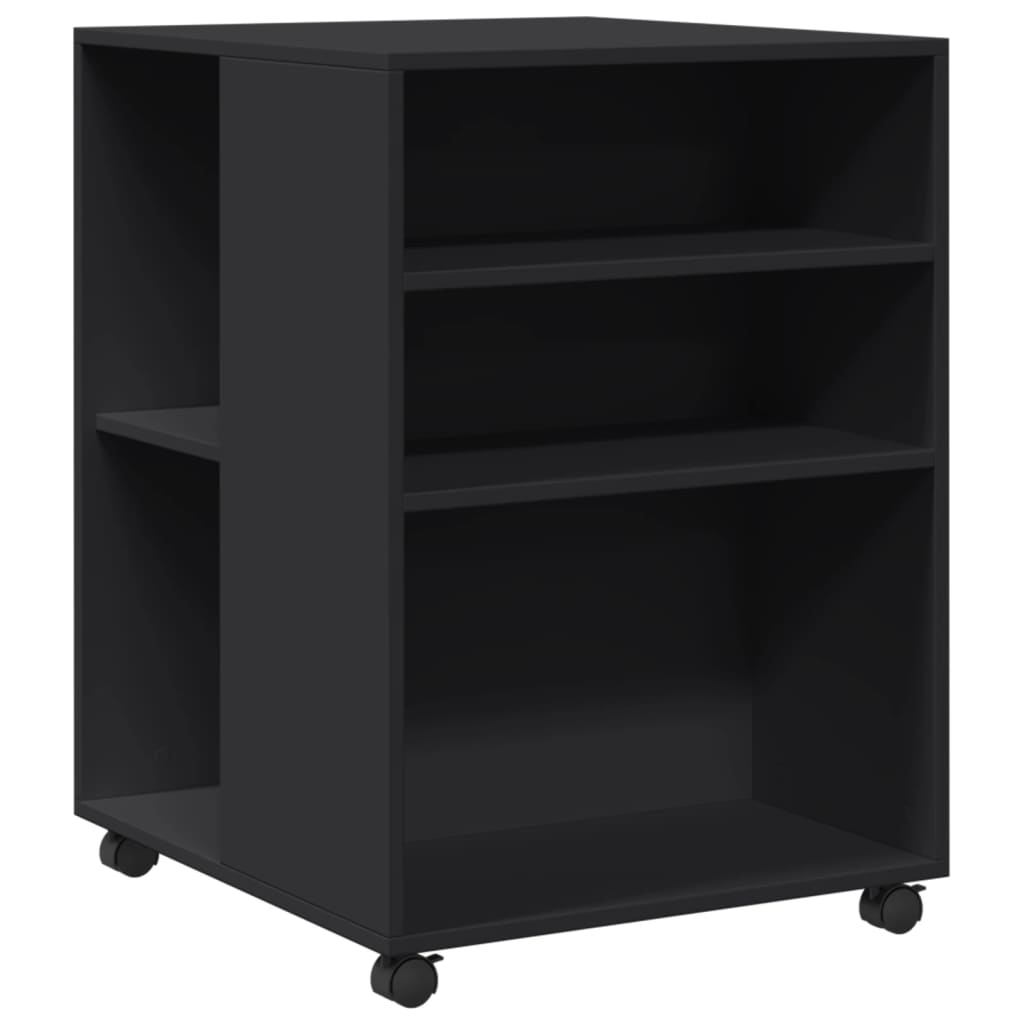 Table d'appoint avec roues noir 55x60x78 cm bois d'ingénierie - XIOS
