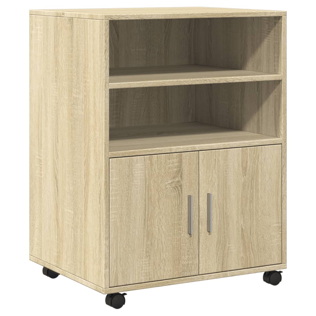 Armoire à roulettes chêne sonoma 60x48x81 cm bois d'ingénierie - XIOS
