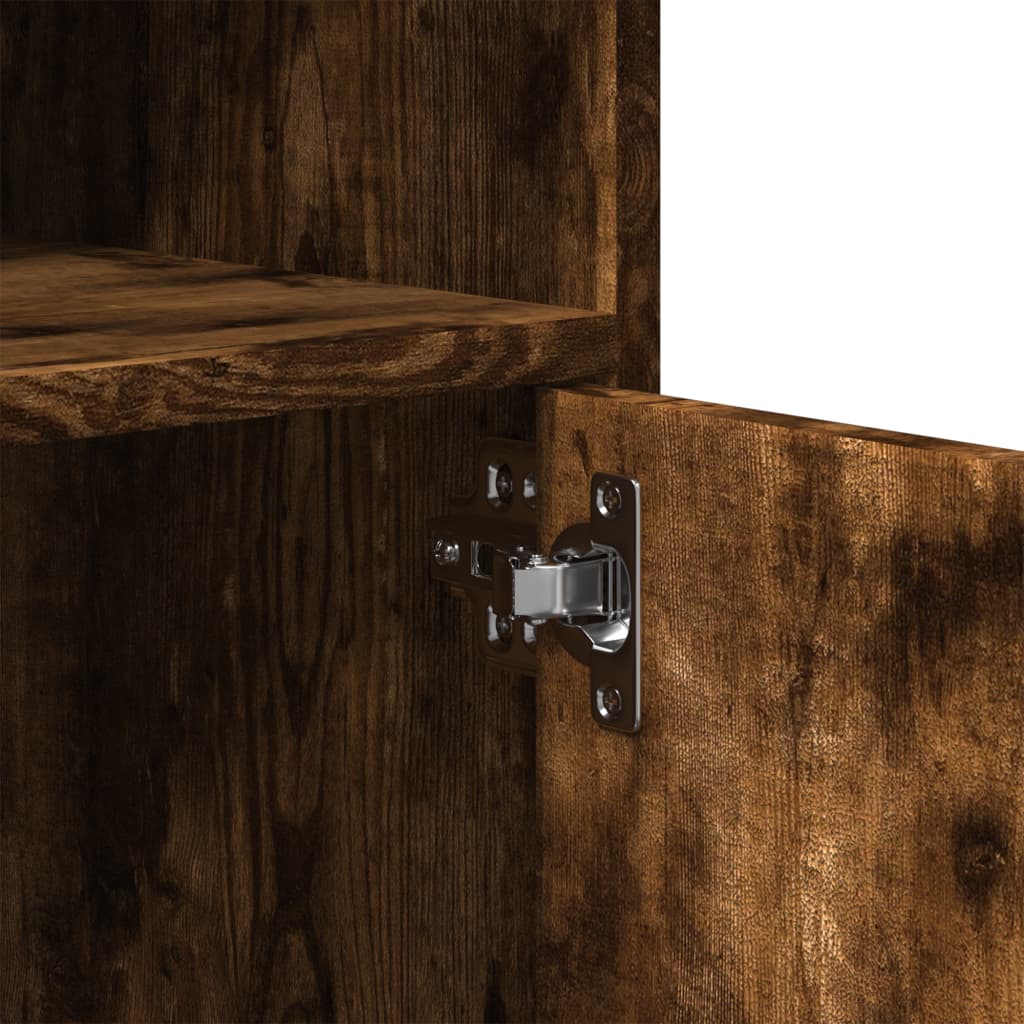 Armoire à roulettes chêne fumé 60x48x81 cm bois d'ingénierie - XIOS