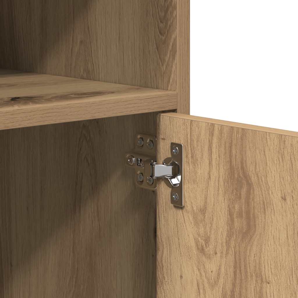 Armoire à roulettes chêne artisanal 60x48x81 cm bois ingénierie - XIOS