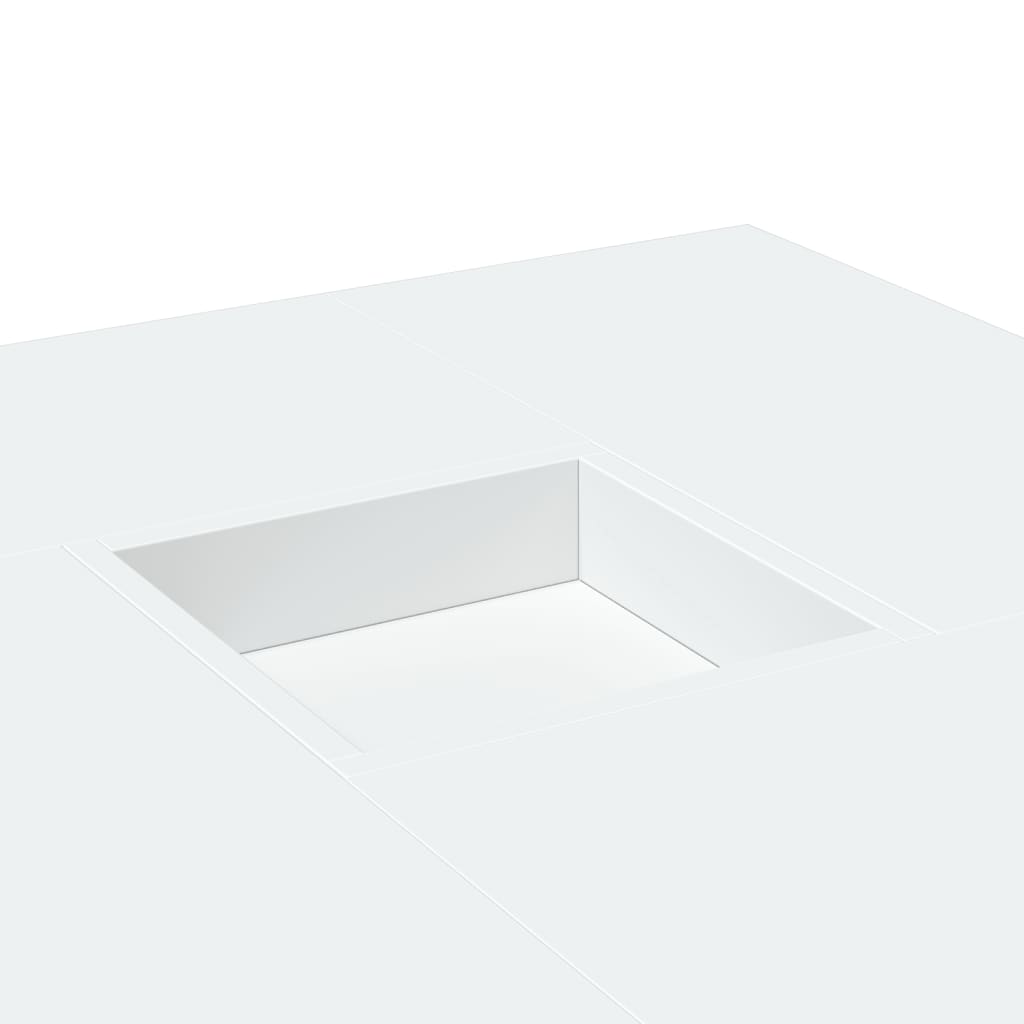 Table basse blanc 80x80x40 cm bois d'ingénierie - XIOS