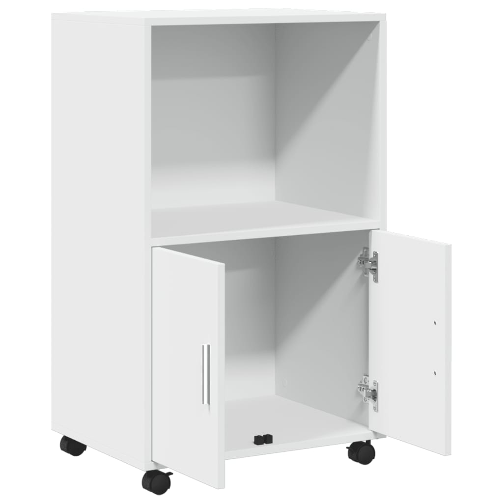 Armoire à roulettes blanc 55x40x91 cm bois d’ingénierie - XIOS