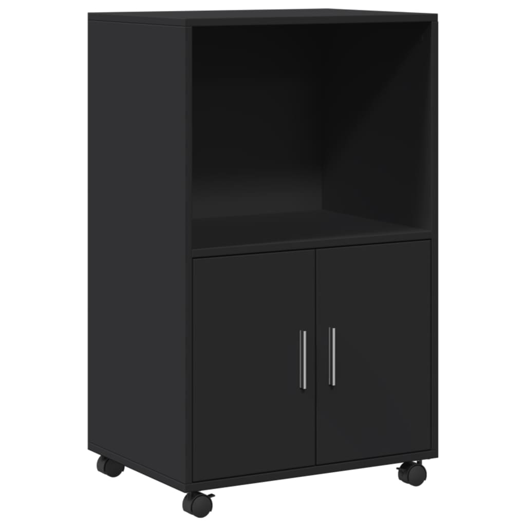 Armoire à roulettes noir 55x40x91 cm bois d'ingénierie - XIOS