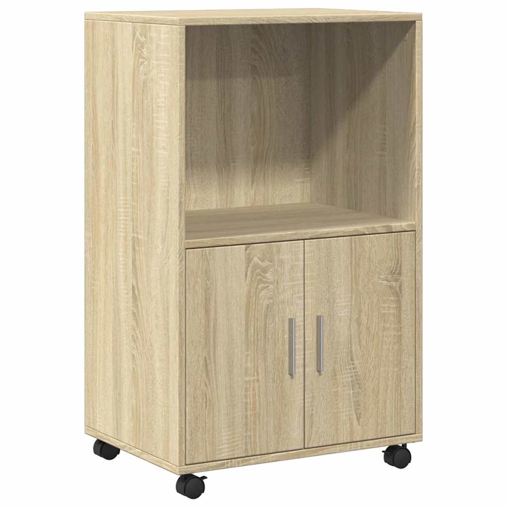Armoire à roulettes chêne sonoma 55x40x91 cm bois d'ingénierie - XIOS