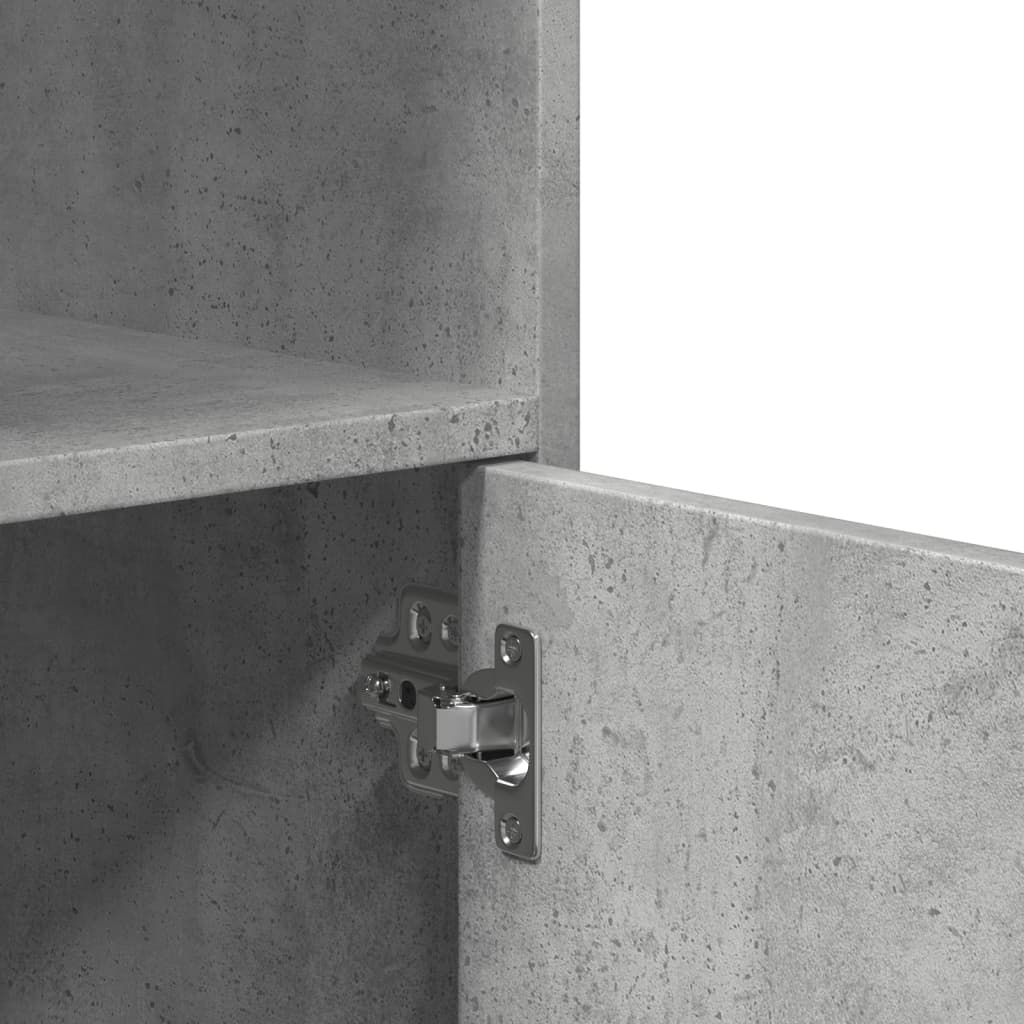 Armoire à roulettes gris béton 55x40x91 cm bois d'ingénierie - XIOS