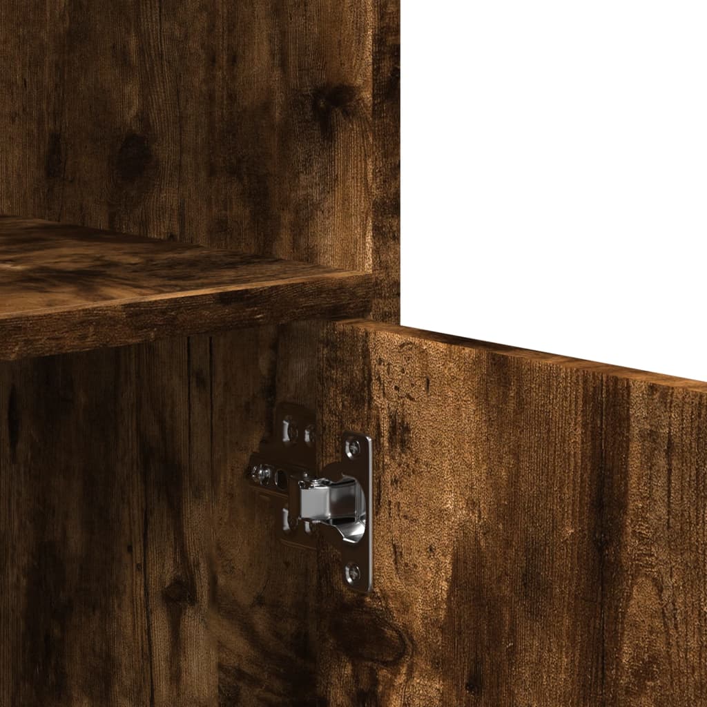 Armoire à roulettes chêne fumé 55x40x91 cm bois d'ingénierie - XIOS