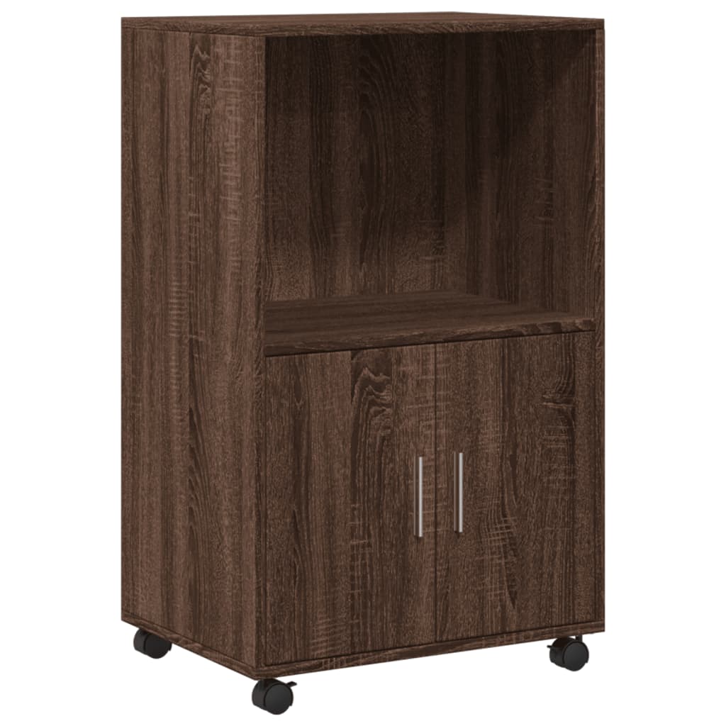 Armoire à roulettes chêne marron 55x40x91 cm bois d'ingénierie - XIOS