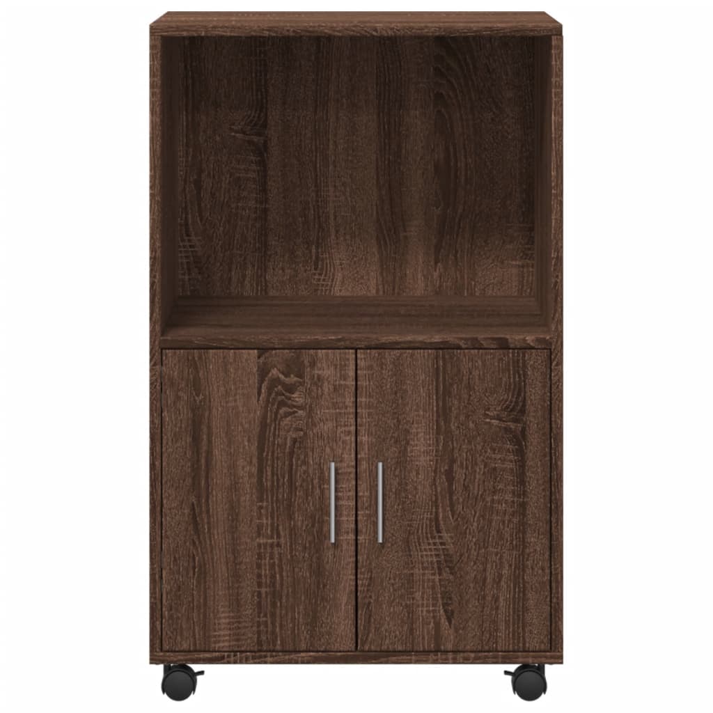 Armoire à roulettes chêne marron 55x40x91 cm bois d'ingénierie - XIOS