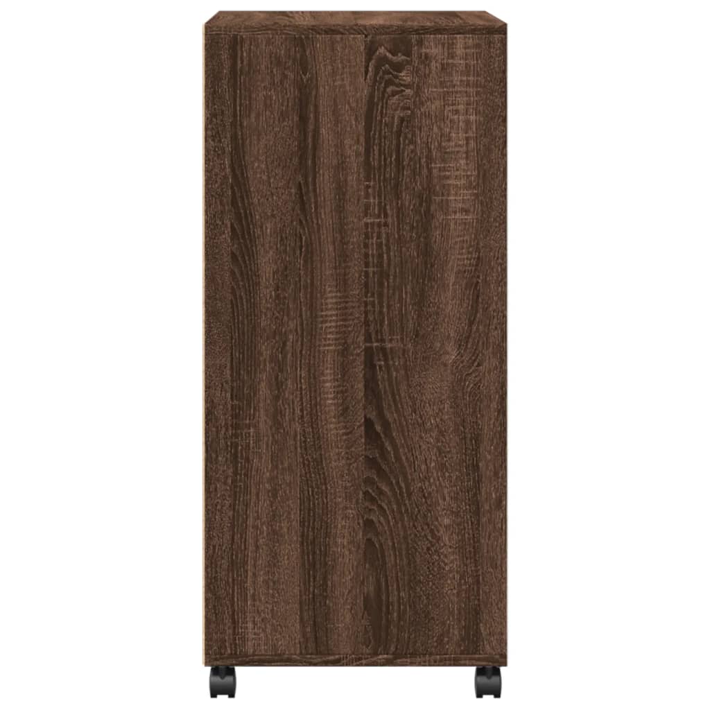 Armoire à roulettes chêne marron 55x40x91 cm bois d'ingénierie - XIOS