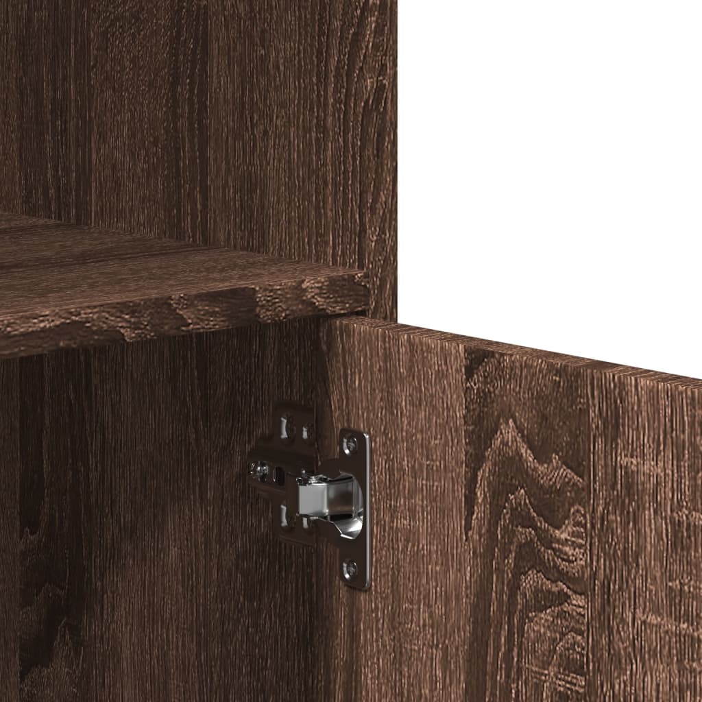 Armoire à roulettes chêne marron 55x40x91 cm bois d'ingénierie - XIOS