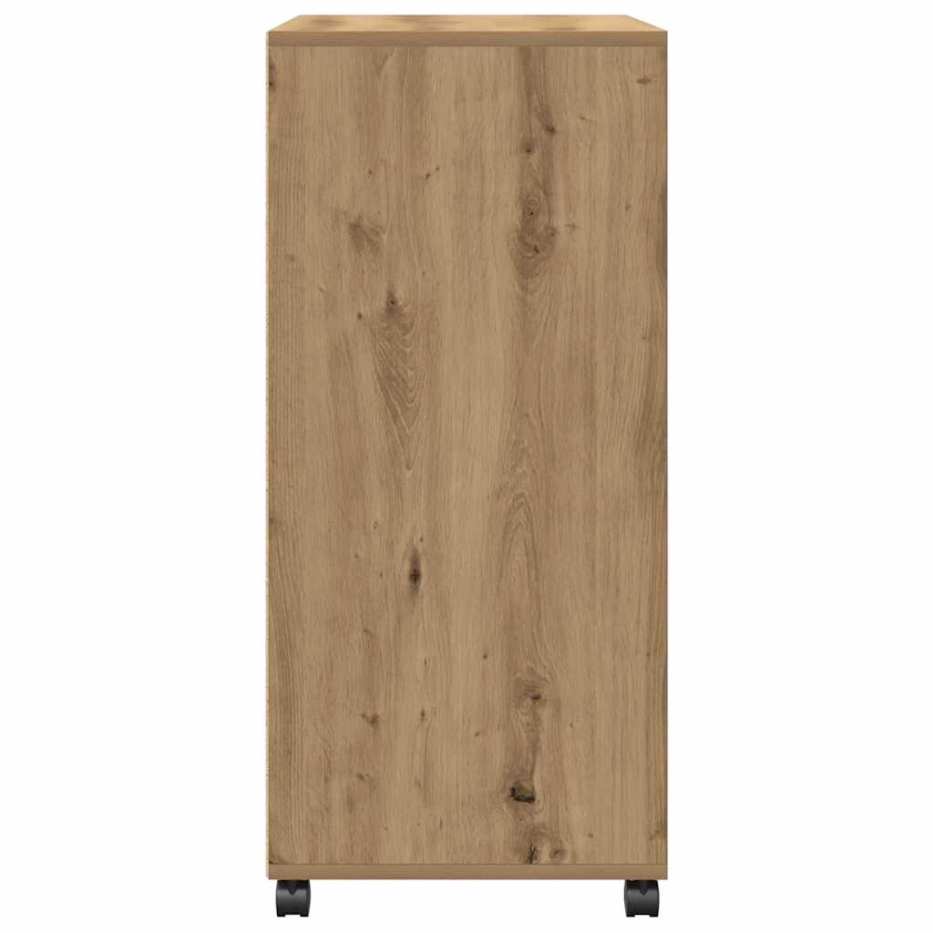 Armoire à roulettes chêne artisanal 55x40x91 cm bois ingénierie - XIOS
