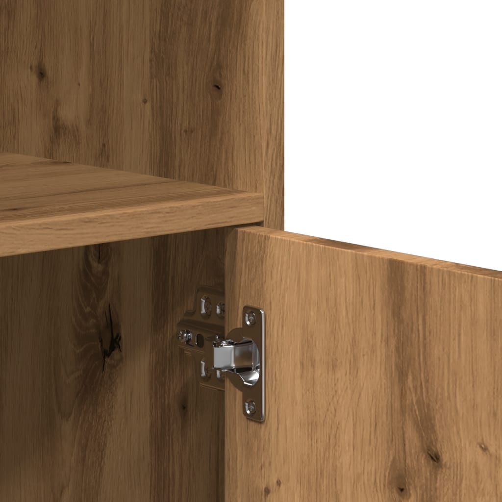 Armoire à roulettes chêne artisanal 55x40x91 cm bois ingénierie - XIOS