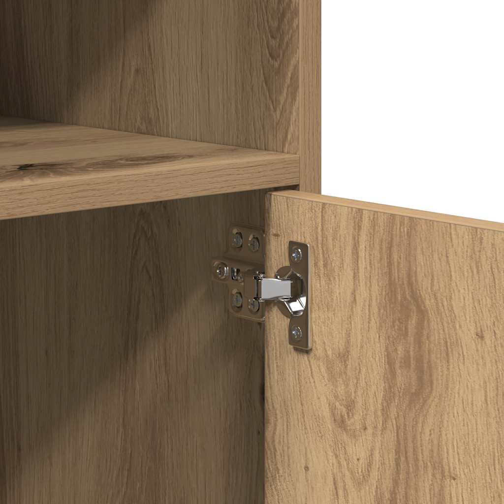 Armoire à roulettes chêne artisanal 55x40x91 cm bois ingénierie - XIOS
