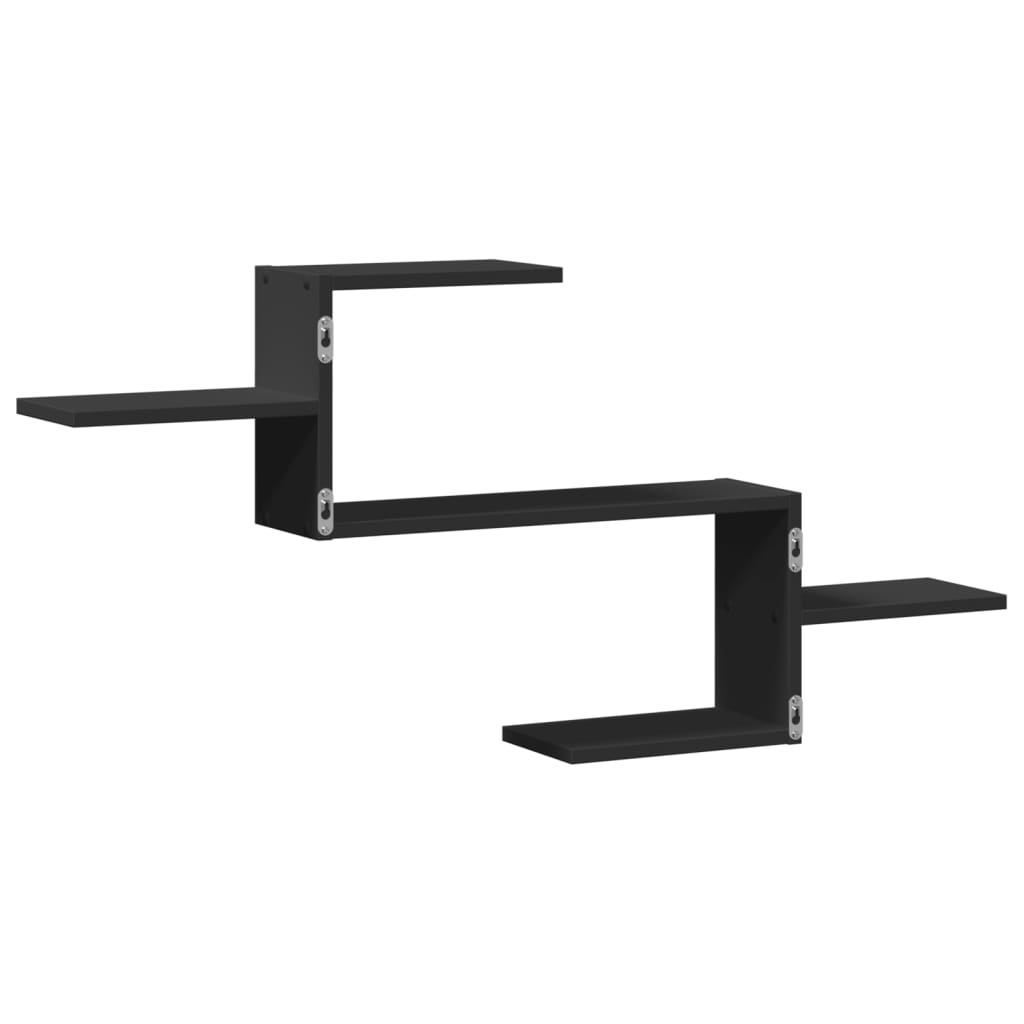 Étagère murale noir 104x15x49 cm bois d'ingénierie