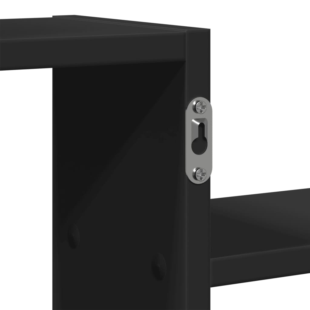 Étagère murale noir 104x15x49 cm bois d'ingénierie