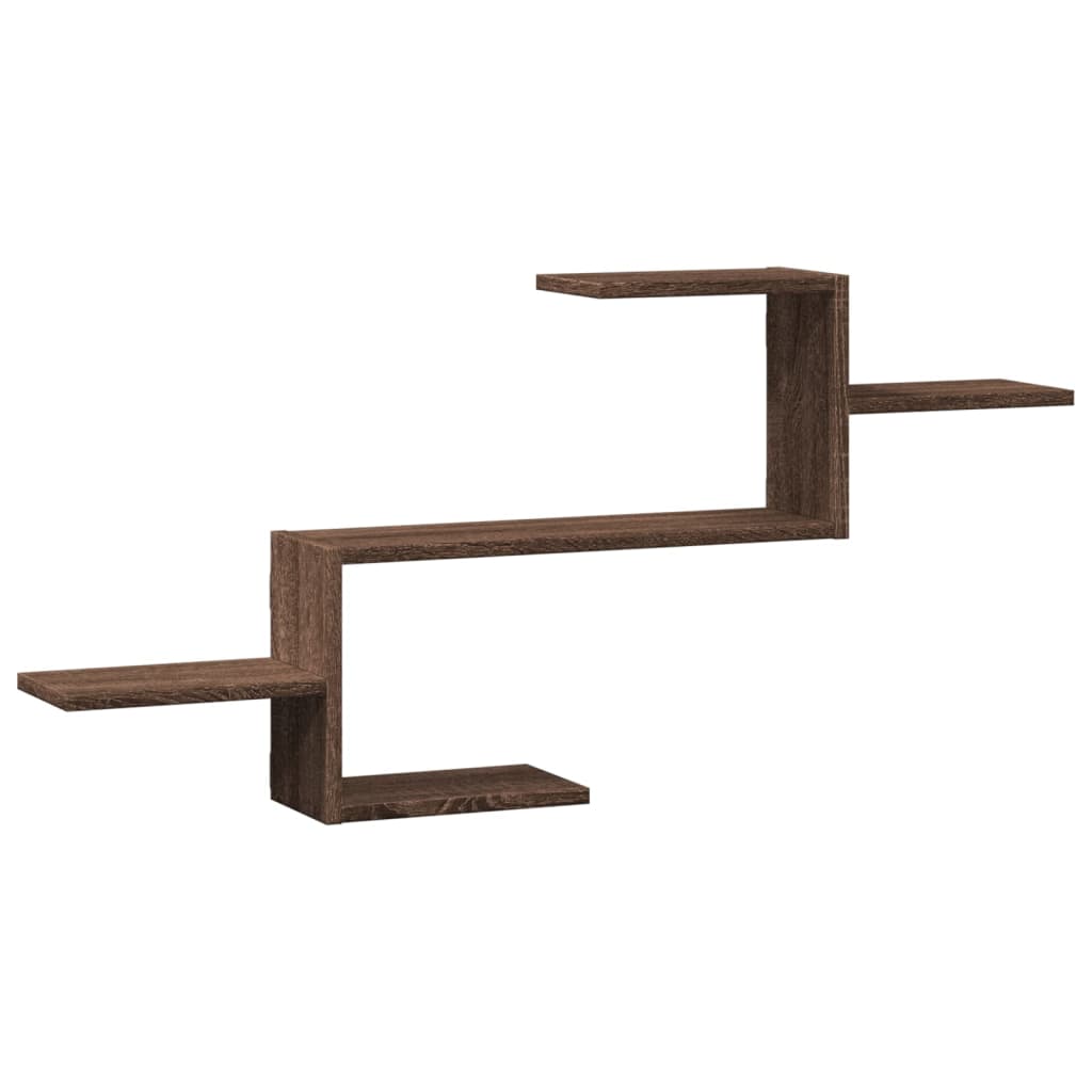 Étagère murale chêne marron 104x15x49 cm bois d'ingénierie - XIOS