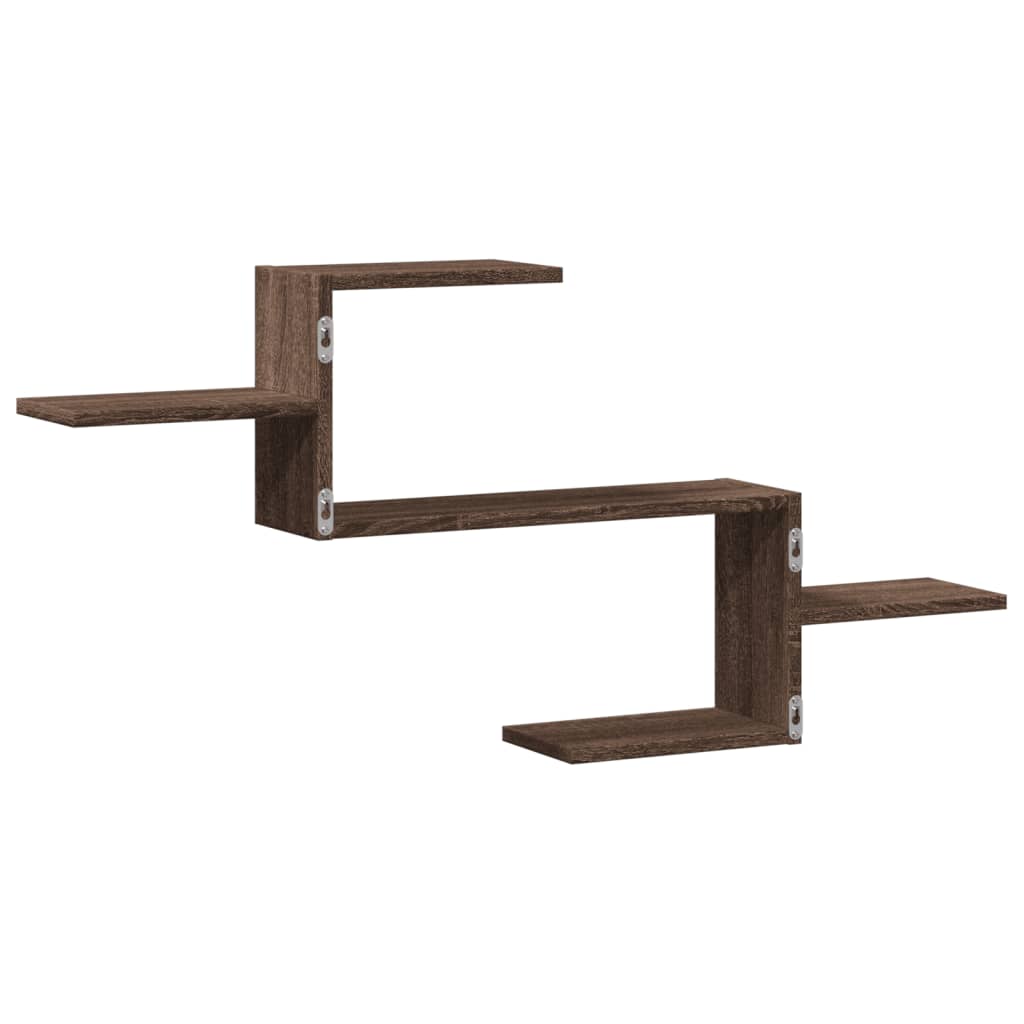 Étagère murale chêne marron 104x15x49 cm bois d'ingénierie - XIOS