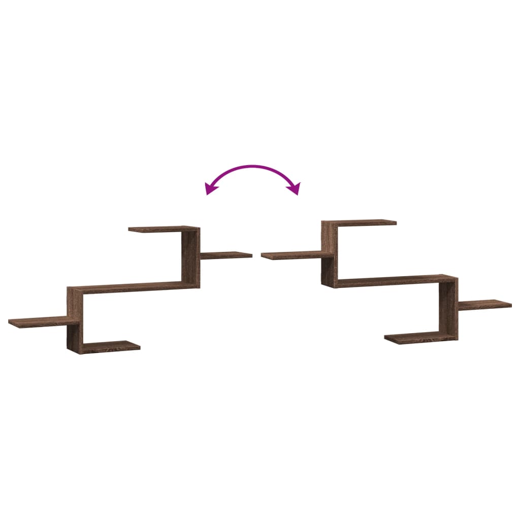 Étagère murale chêne marron 104x15x49 cm bois d'ingénierie - XIOS