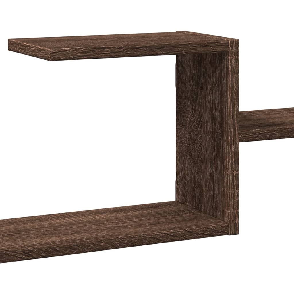 Étagère murale chêne marron 104x15x49 cm bois d'ingénierie - XIOS