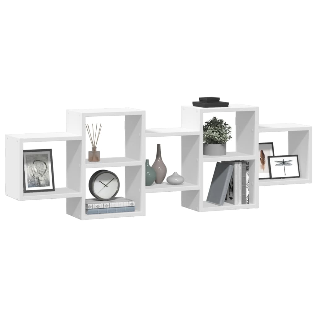 Étagère murale blanc 129x18x42 cm bois d'ingénierie - XIOS