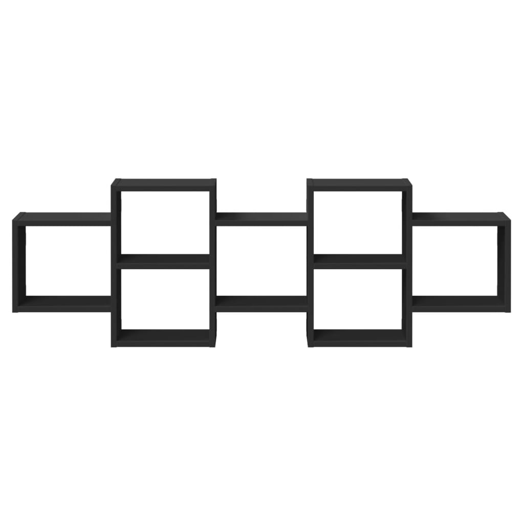 Étagère murale noir 129x18x42 cm bois d'ingénierie - XIOS