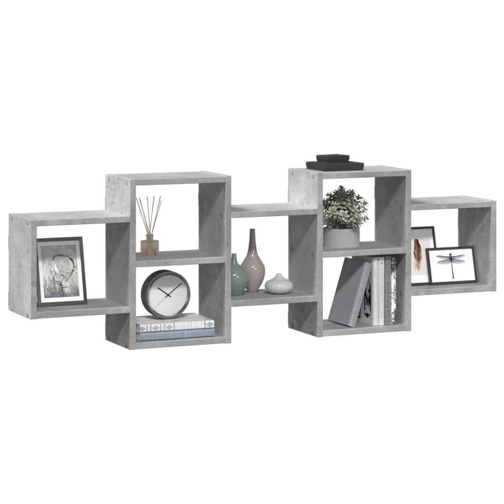 Étagère murale gris béton 129x18x42 cm bois d'ingénierie - XIOS