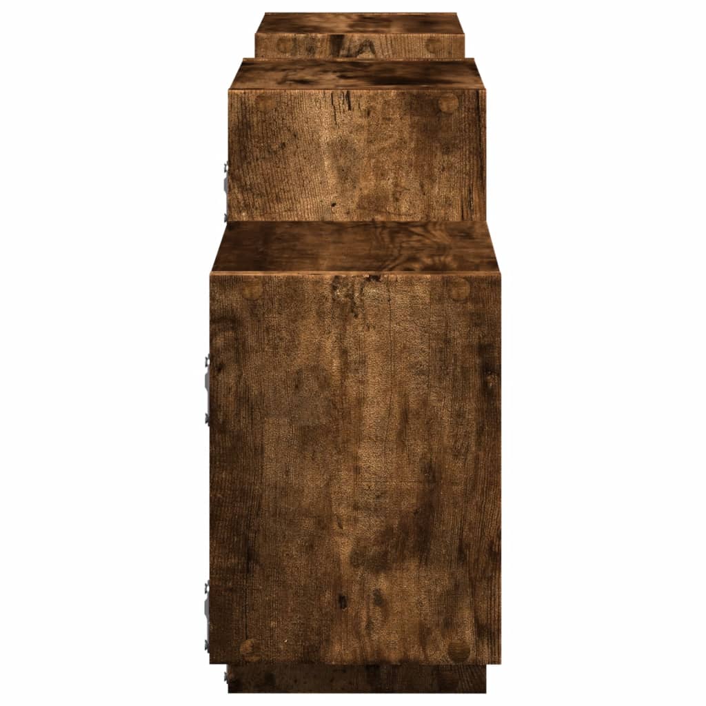 Étagère murale chêne fumé 129x18x42 cm bois d'ingénierie - XIOS